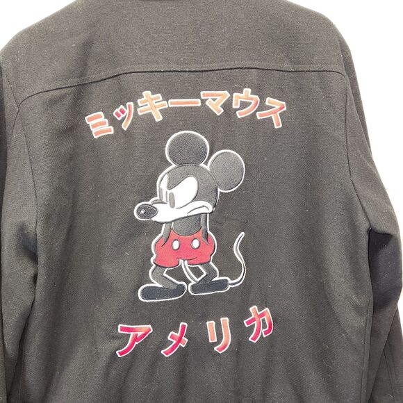 Disney x Forever 21 Mickey Mouse Button up Black Varsity Jacket Size XL - Picture 3 of 6